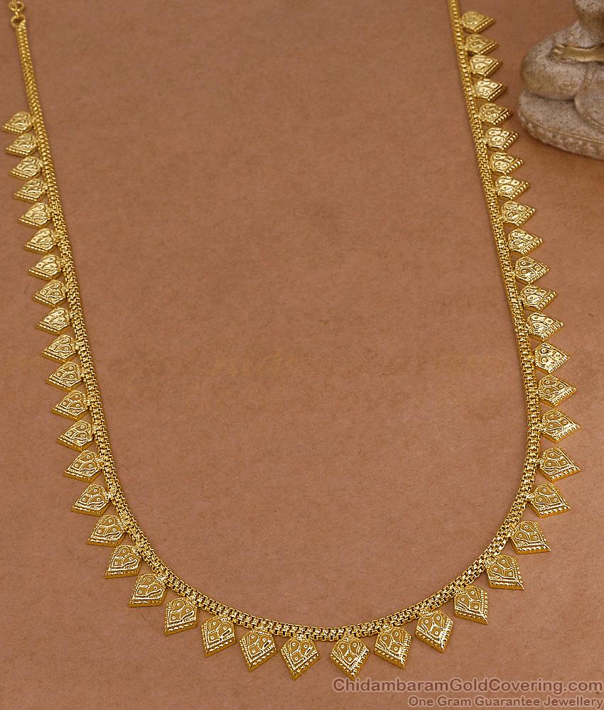 Light Weight Gold Imitation Kerala Bridal Haram Design Without Stone HR3702