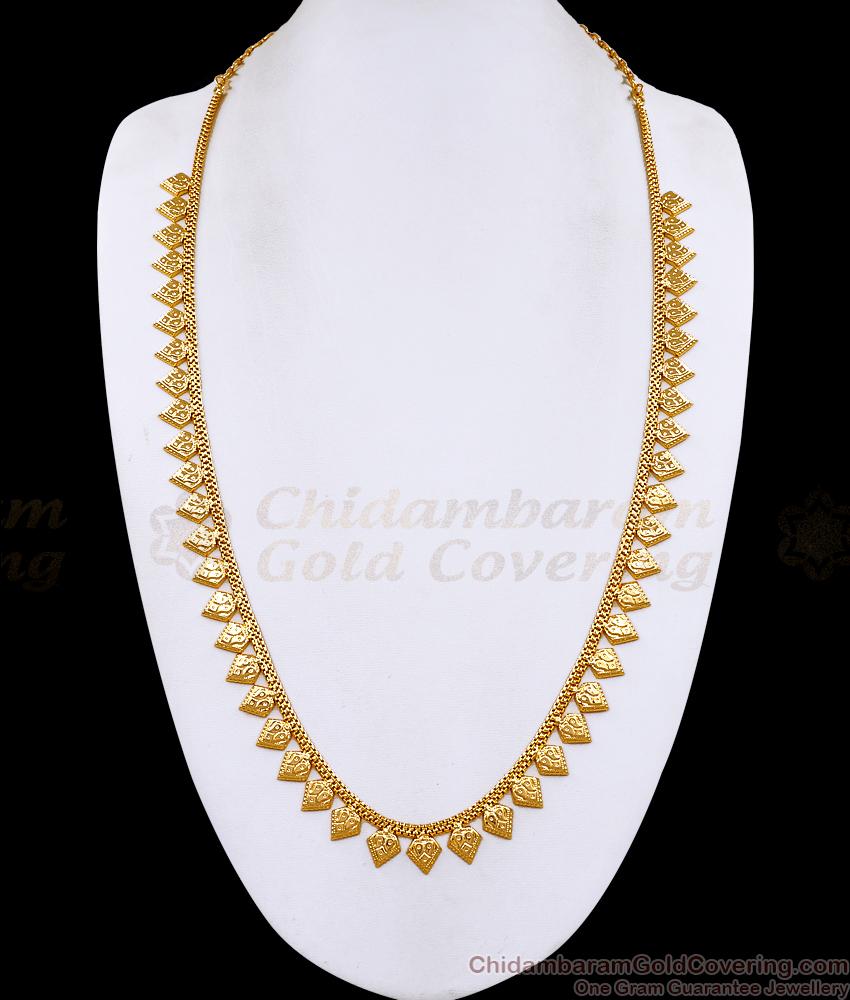 Light Weight Gold Imitation Kerala Bridal Haram Design Without Stone HR3702