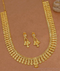 Real Gold Tone Peacock Design Bridal Haram Earring Combo Set HR3703