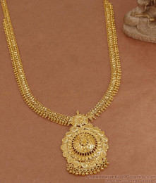 Classic Gold Plated Mango Pendant Heart Shaped Long Haram Design For Brides HR3704