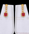 Heavy Gold Plated Ruby Stone Long Diamond Haram Necklace Bridal Set HR3709