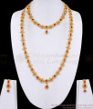Latest Full Ruby White Stone Designer Haram Wedding Jewelry Set HR3710