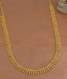 Plain Mullai Mottu Gold Imnitaion Long Haram Design For Women HR3711