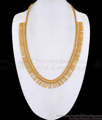 Grand Bridal Wear White Stone Gold Mullaipoo Haram For Women HR3717