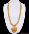 Latest Ruby Stone Kerala Mullai Haram Gold Imitation Bridal Jewelry HR3718