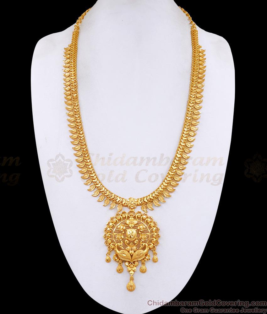 Real Gold Tone Peacock Design Mango Haram Collection For Wedding HR3719