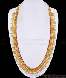 Traditional Gold Imitation Mullaipoo Haram Ruby Stone Design For Brides HR3722