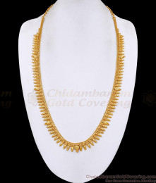Elegant Gold Plated Mullaimottu Long Haram Design Without Stone HR3723
