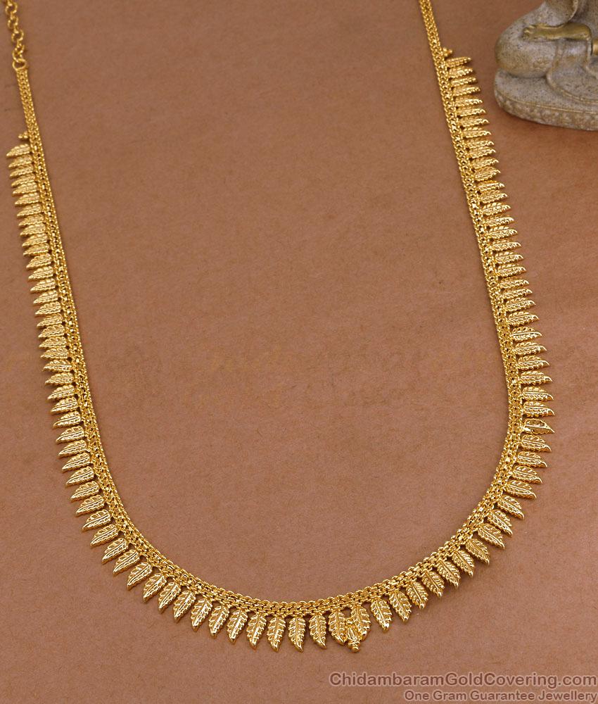Buy Plain Leaf Design Micro Gold Plated Haram Design For Women HR3724