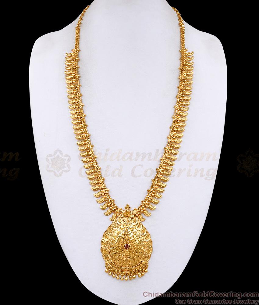 High Quality Micro Gold Plated Mango Haram Ruby Stone Design HR3729