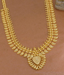 Two Gram Gold Leaf Design Ruby Stone Haram Bridal Jewelry HR3732