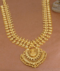 Grand Look Dubain Gold Lakshmi Haram Mango Malai Design HR3733