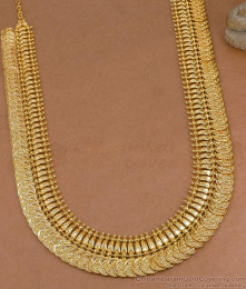 Premium Quality Gold Imitation Lakshmi Coin Long Haram For Wedding HR3736