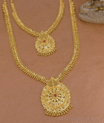 New Arrival Bridal Wear Gold Plated Mango Haram Combo Set Online HR3740