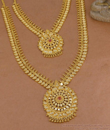 High Quality Micro Gold Plated Haram Necklace Mango Design For Brides HR3741