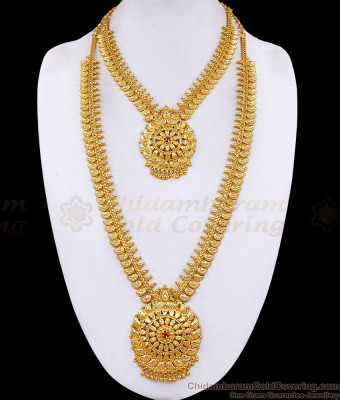 High Quality Micro Gold Plated Haram Necklace Mango Design For Brides HR3741