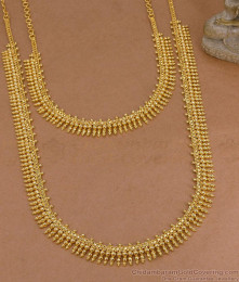 Plain Mullai Mottu Gold Imitation Haram Combo Set For Women Fashion HR3742