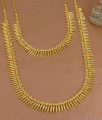 Elegant Kerala Wedding Long Gold Plated Mullaipoo Haram Combo Set HR3743 Elegant Kerala Wedding Long Gold Plated Mullaipoo Haram Combo Set HR3743