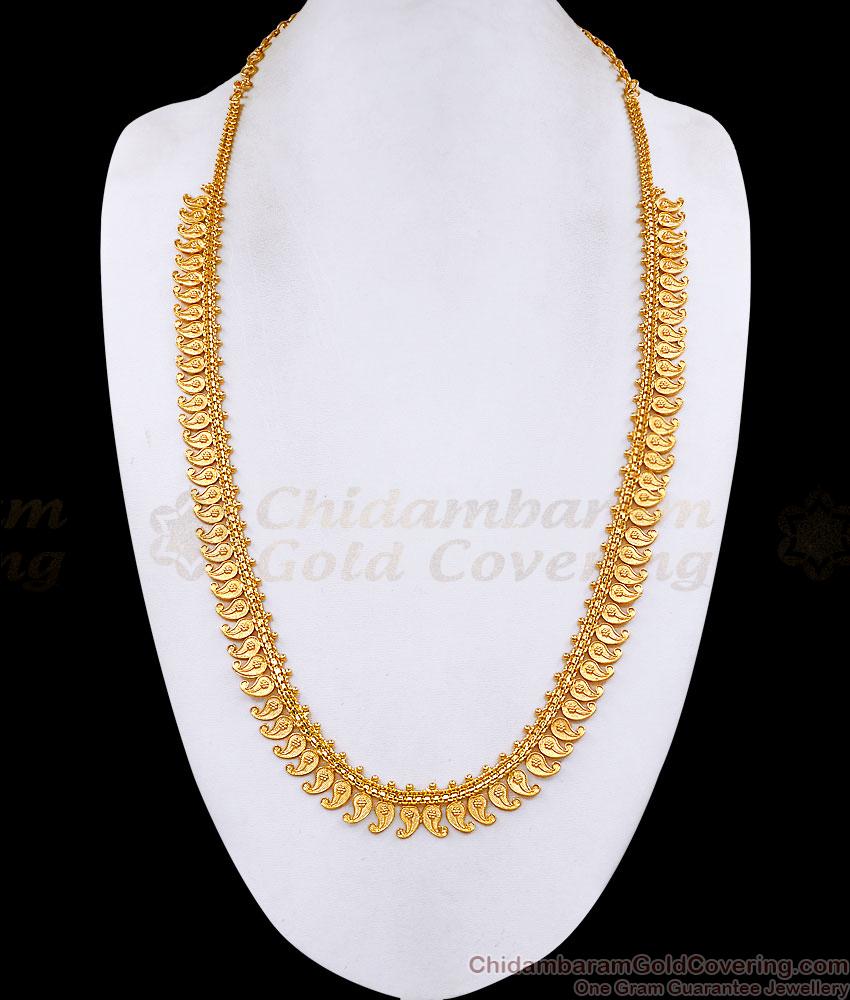 Traditional One Gram Gold Mango Haram Kerala Wedding Jewelry HR3745 Traditional One Gram Gold Mango Haram Kerala Wedding Jewelry HR3745