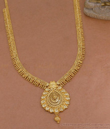 Latest Floral Design Gold Plated Mullaipoo Haram Without Stone HR3747