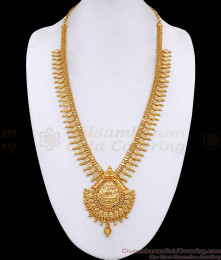 South Indian Micro Gold Polish Lakshmi Haram Leaf Design Online HR3750 South Indian Micro Gold Polish Lakshmi Haram Leaf Design Online HR3750