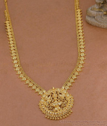 High Quality 1 Gram Gold Plated Lakshmi Haram For Bridal Wear HR3752
