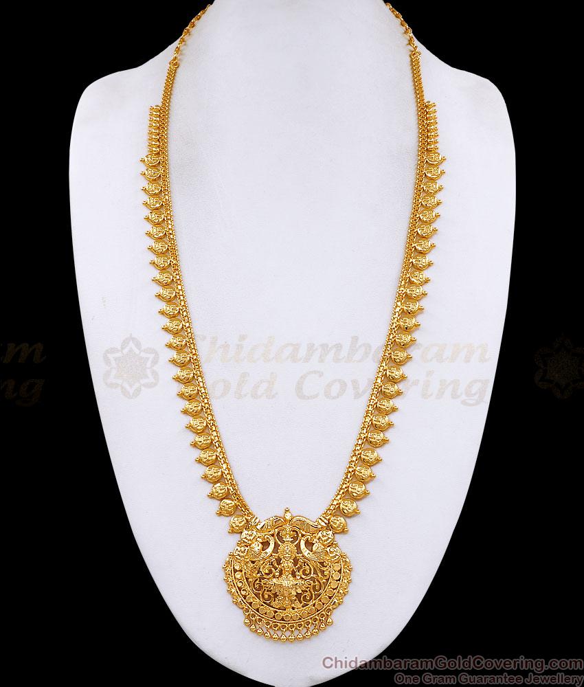 High Quality 1 Gram Gold Plated Lakshmi Haram For Bridal Wear HR3752 High Quality 1 Gram Gold Plated Lakshmi Haram For Bridal Wear HR3752