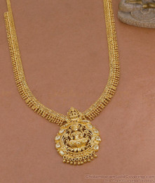 Lakshmi Motiff Gold Imitation Muallipoo Haram For Temple Wear HR3753