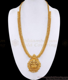 Lakshmi Motiff Gold Imitation Muallipoo Haram For Temple Wear HR3753 Lakshmi Motiff Gold Imitation Muallipoo Haram For Temple Wear HR3753