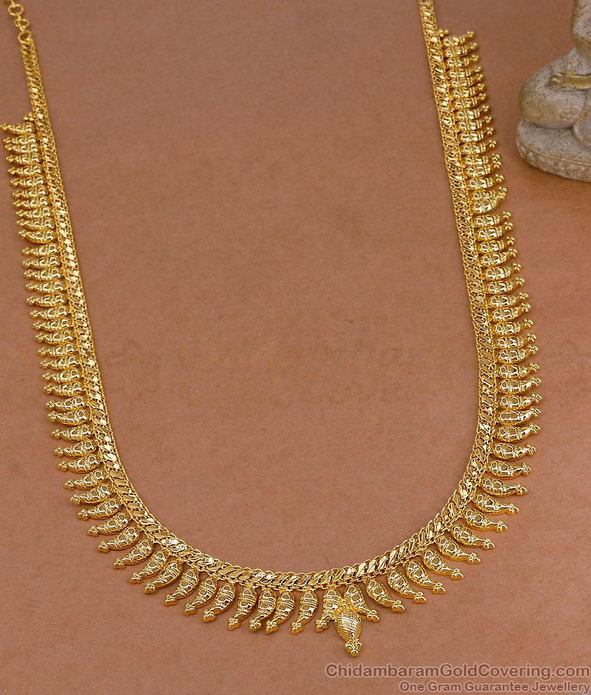 New Arrival Gold Plated Mango Malai Long Haram Shop Online HR3760 New Arrival Gold Plated Mango Malai Long Haram Shop Online HR3760