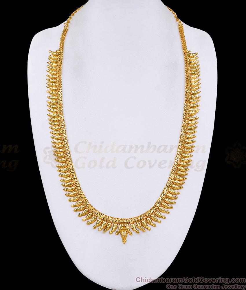 New Arrival Gold Plated Mango Malai Long Haram Shop Online HR3760 New Arrival Gold Plated Mango Malai Long Haram Shop Online HR3760