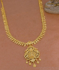Light Weight Peacock Design Gold Imitation Haram Leaf Malai HR3762 Light Weight Peacock Design Gold Imitation Haram Leaf Malai HR3762