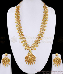 Real Gold Tone Lakshmi Coin Haram Combo Set Temple Wear Jewelry HR3764 Real Gold Tone Lakshmi Coin Haram Combo Set Temple Wear Jewelry HR3764