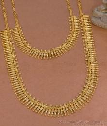 Latest Bridal Wear Gold Imitation Mullaipoo Haram Necklace Set Online HR3765