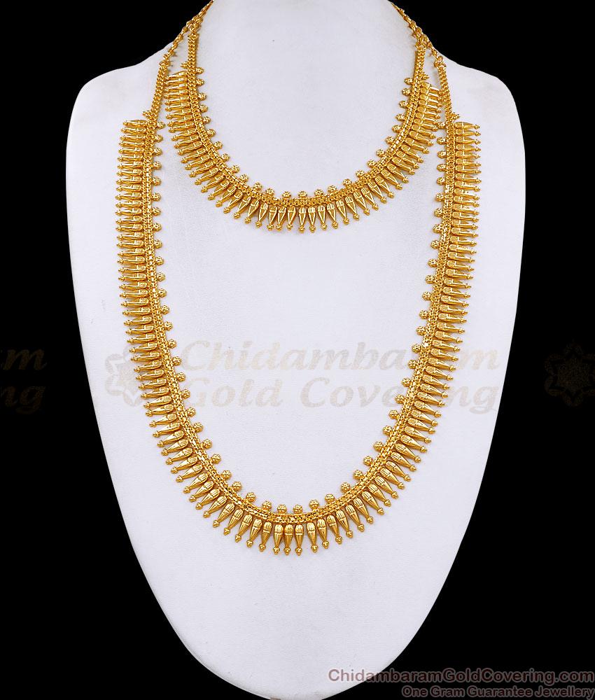 Latest Bridal Wear Gold Imitation Mullaipoo Haram Necklace Set Online HR3765 Latest Bridal Wear Gold Imitation Mullaipoo Haram Necklace Set Online HR3765