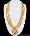 Latest Kerala Pattern Forming Gold Long Haram Mango Design HR3773