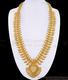 Latest Kerala Pattern Forming Gold Long Haram Mango Design HR3773