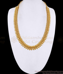 New Model Plain Gold Imitation Mullai Arumbu Haram Design Online HR3776