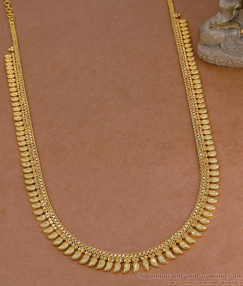 High Quality Micro Gold Plated Plain Mullaipoo Haram Shop Online HR3777