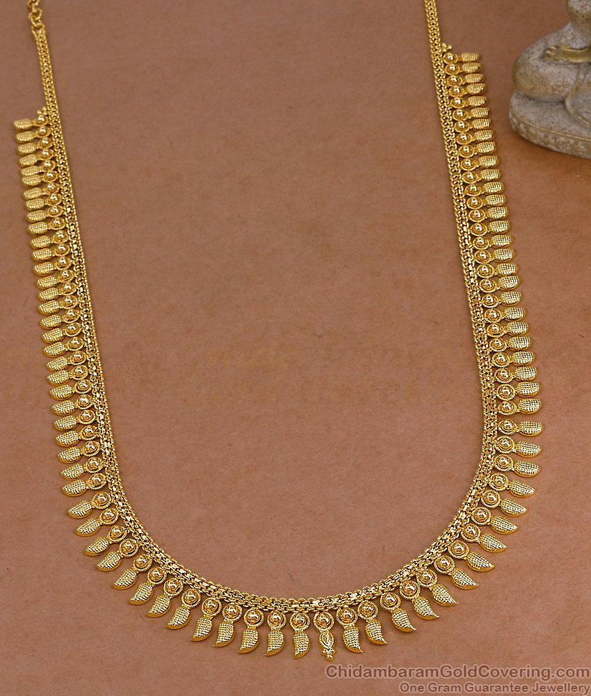 Buy Kerala Bridal Wear Plain Gold Imitation Mango Haram Bridal Wear Online HR3778