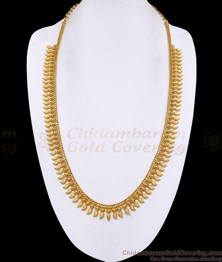 Buy Kerala Bridal Wear Plain Gold Imitation Mango Haram Bridal Wear Online HR3778