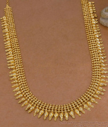 Grand Bridal Wear Micro Gold Plated Mullaipoo Long Haram Online HR3779