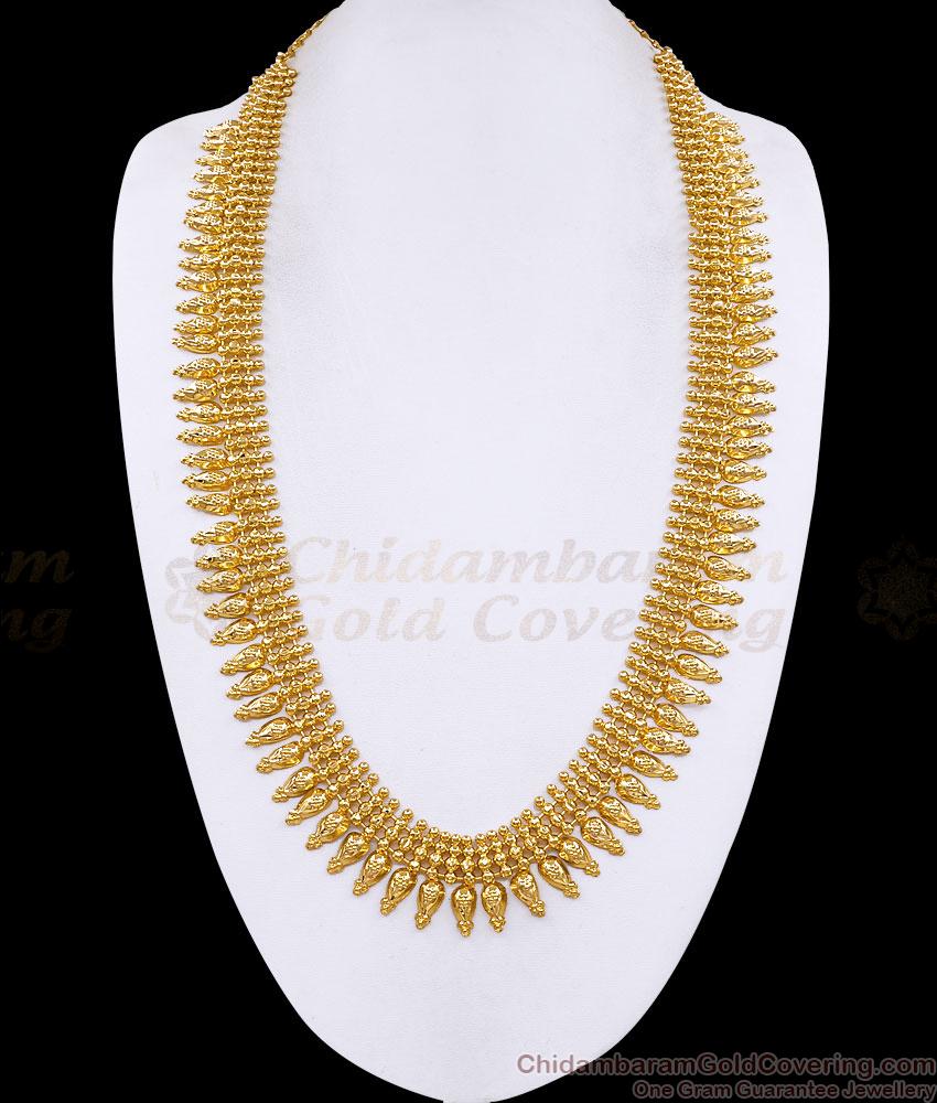 Grand Bridal Wear Micro Gold Plated Mullaipoo Long Haram Online HR3779