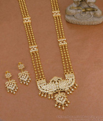 Grand FIve Metal 3 Line Peacock Haram Earring Combo HR3784 Grand FIve Metal 3 Line Peacock Haram Earring Combo HR3784