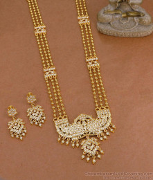 Grand FIve Metal 3 Line Peacock Haram Earring Combo HR3784