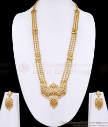Grand FIve Metal 3 Line Peacock Haram Earring Combo HR3784