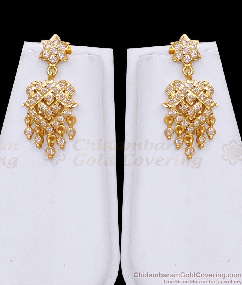 Grand FIve Metal 3 Line Peacock Haram Earring Combo HR3784 Grand FIve Metal 3 Line Peacock Haram Earring Combo HR3784
