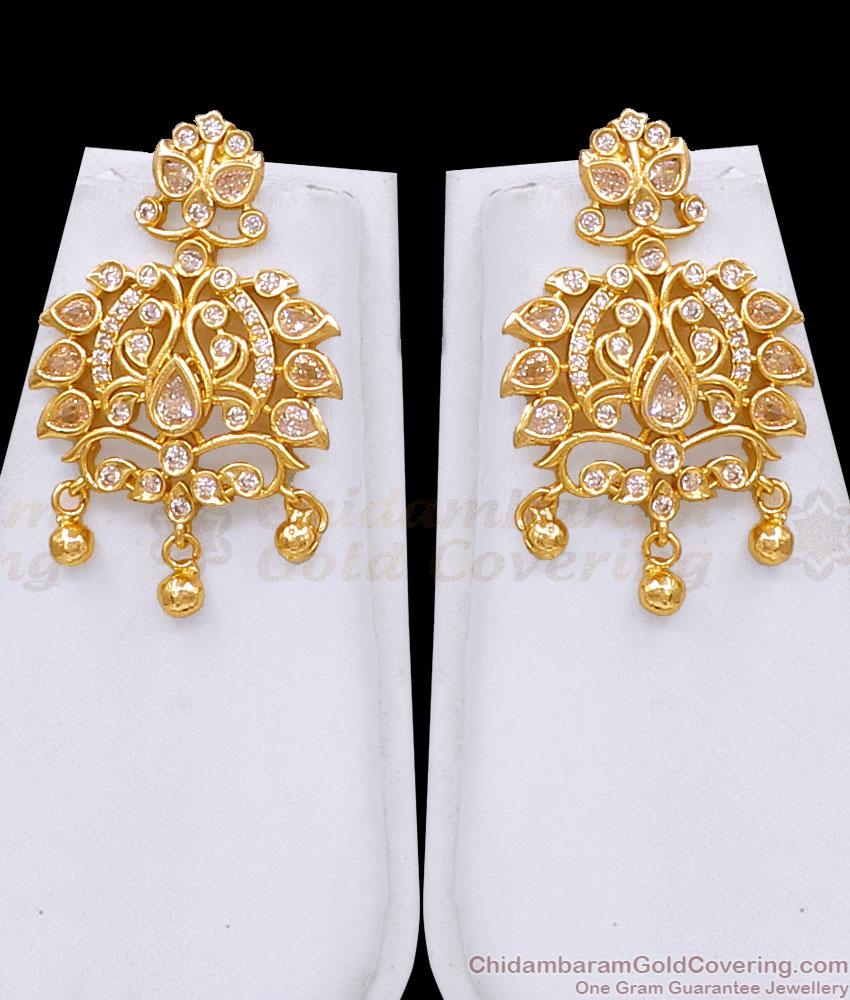 Beautiful Ad Stone Peacock Design Haram 1 Gram Gold Finish HR3785 Beautiful Ad Stone Peacock Design Haram 1 Gram Gold Finish HR3785