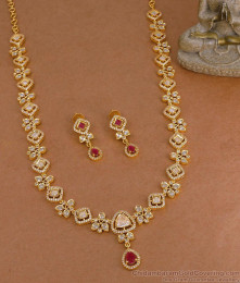 Glittering Ruby White Stone Long Victoria Haram Combo HR3786