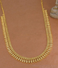 Plain One Gram Gold Mullai Malai Haram Design Online HR3792 Plain One Gram Gold Mullai Malai Haram Design Online HR3792